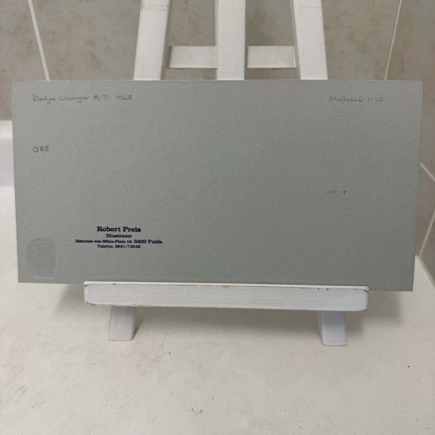 1968 Dodge Charger RT Muscle Car Automobile Illustration Art Drawing Hand Drawn