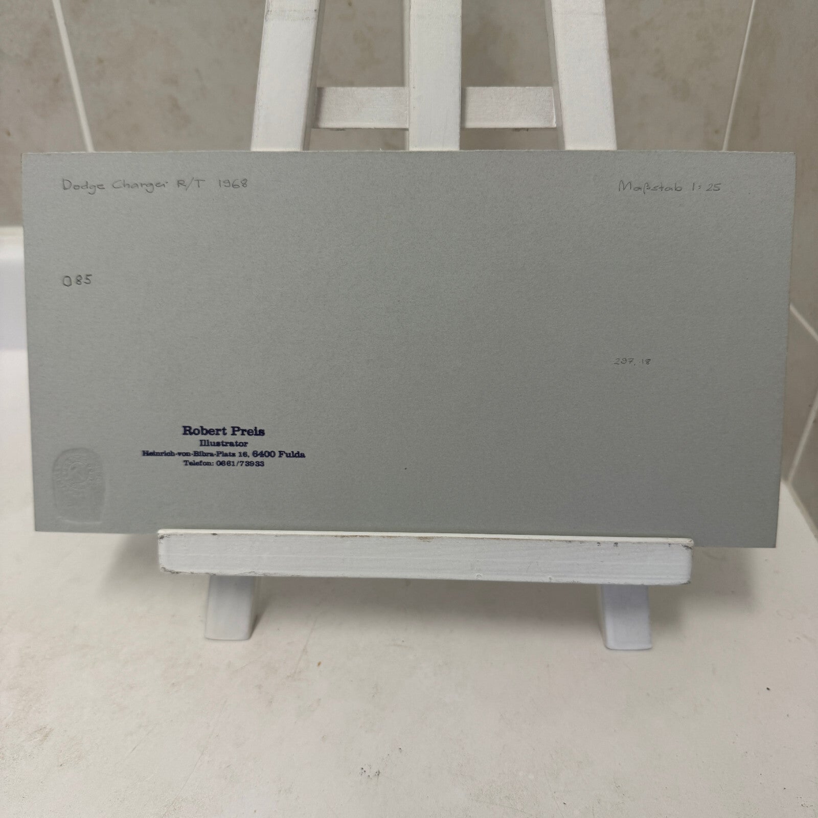 1968 Dodge Charger RT Muscle Car Automobile Illustration Art Drawing Hand Drawn