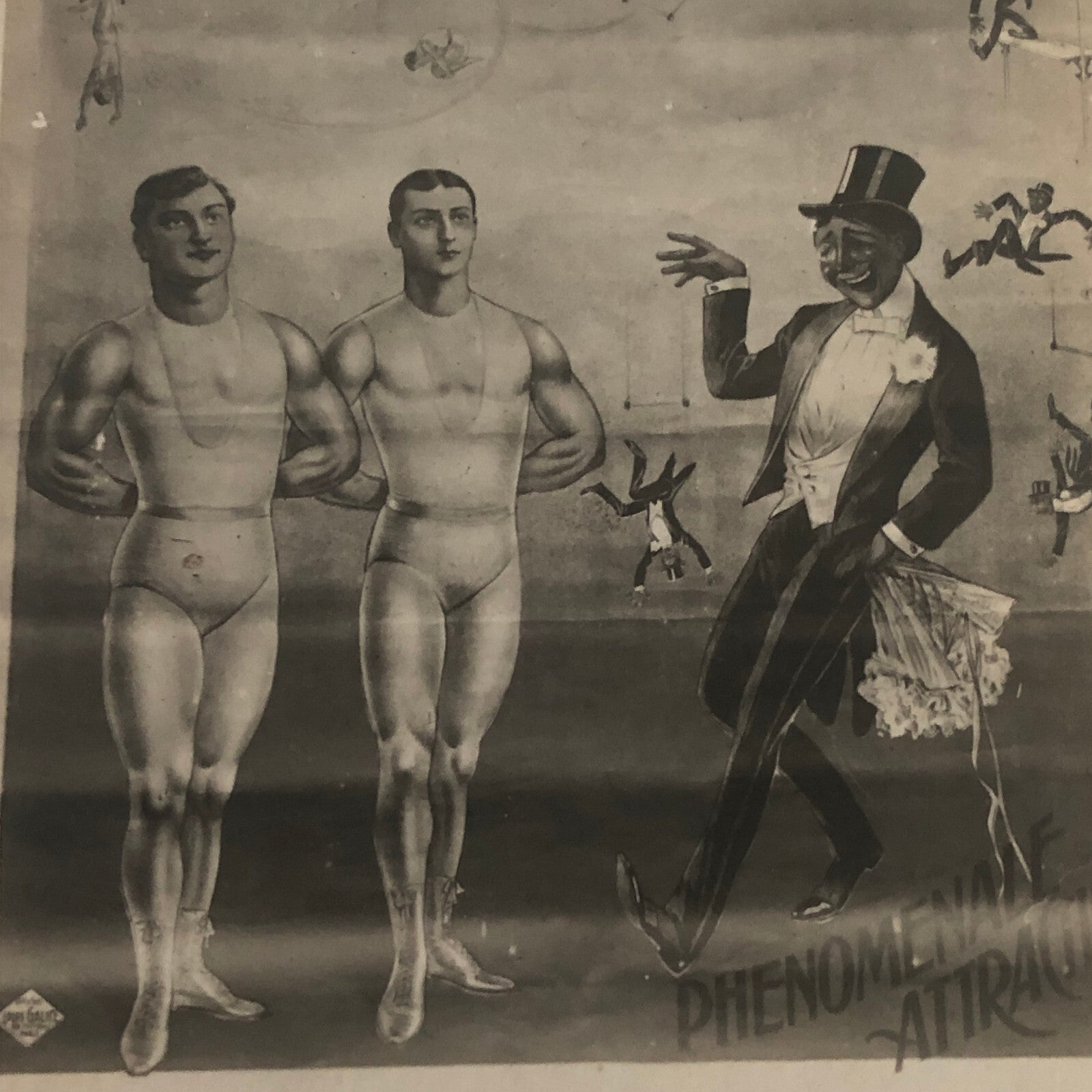 Circus Acrobat Act Postcard Post Card Vintage Flying Three