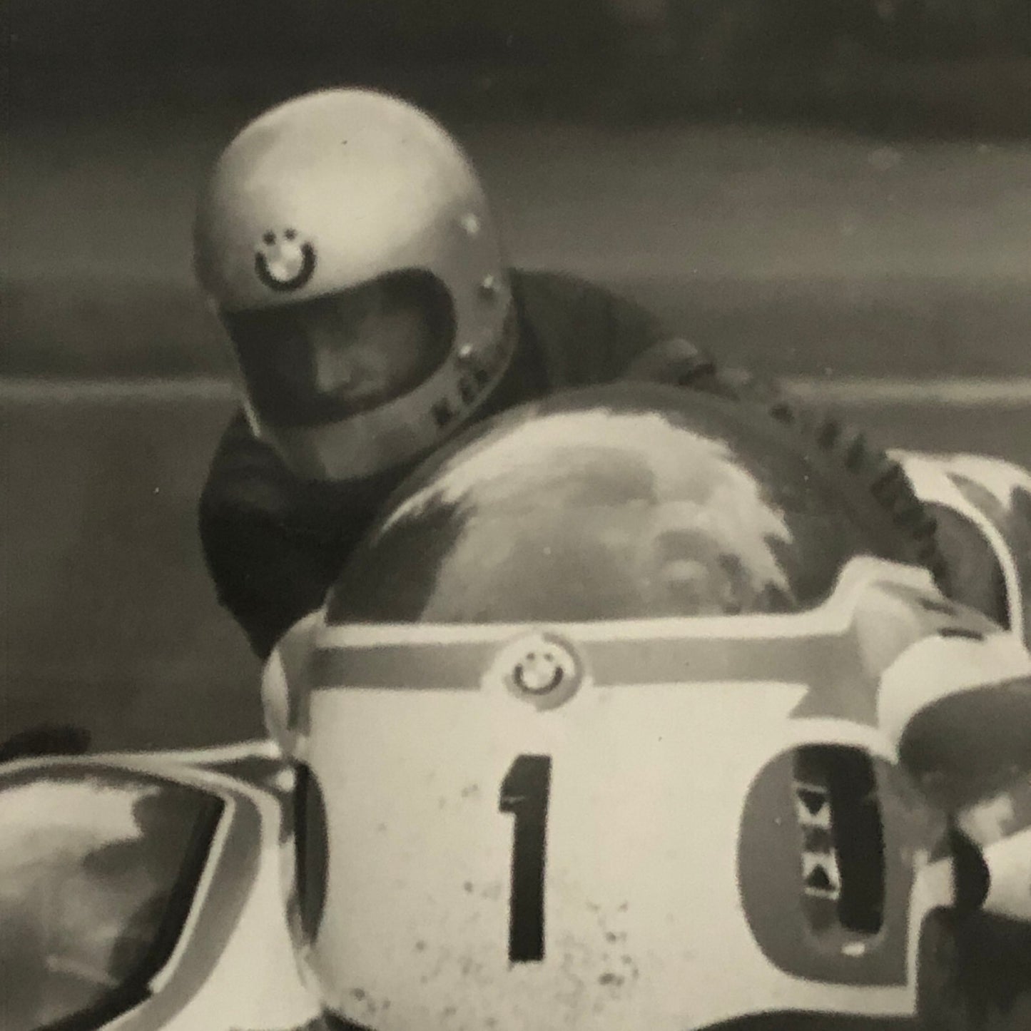 Vintage BMW Motorcycle Sidecar Racing Photo photograph Germany Side Car