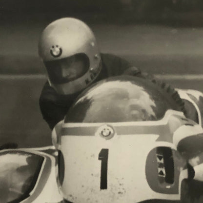 Vintage BMW Motorcycle Sidecar Racing Photo photograph Germany Side Car