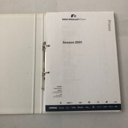 2001 BMW Williams F1 Press Kit Ralf Schumacher Juan Pablo Montoya Brochure