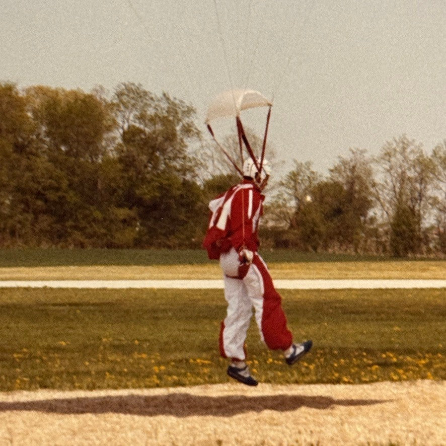 Vintage Skydiving Parachute Photo Large Format Aviation Photograph 1970s-80s