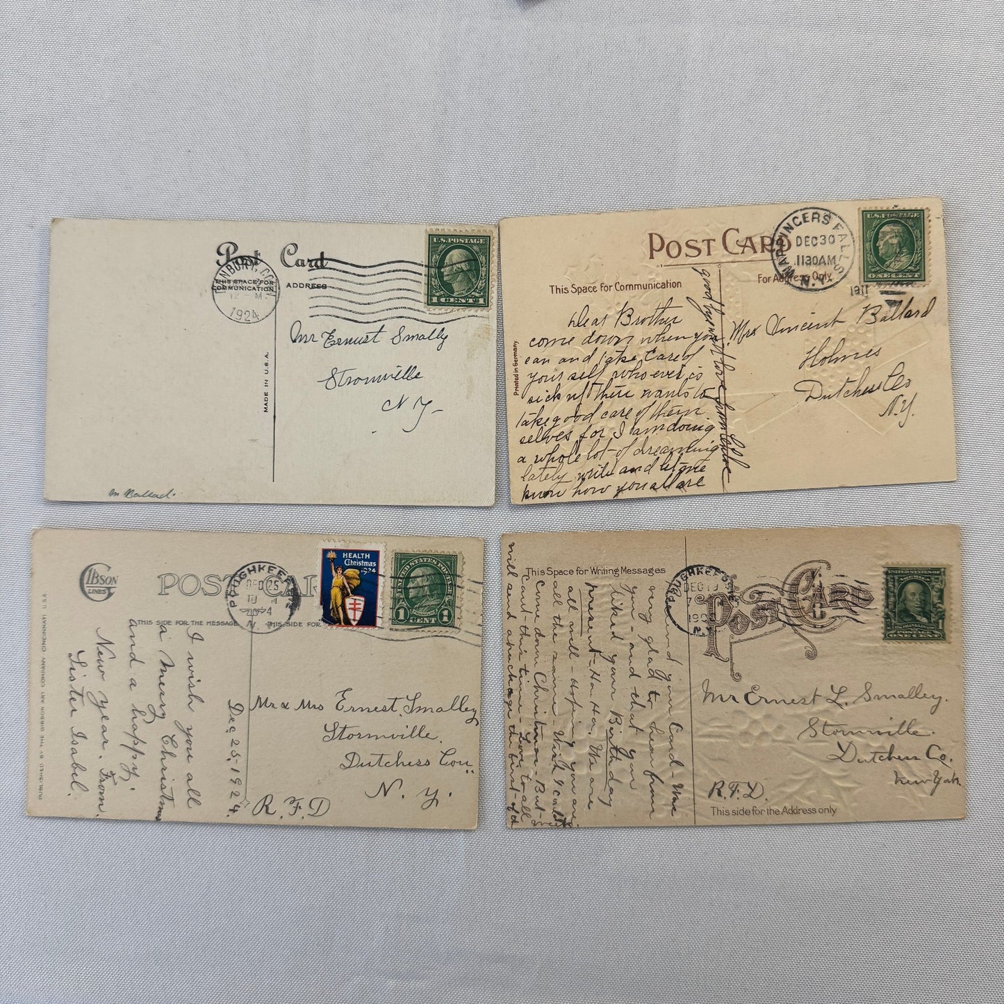Antique Christmas & New Years Postcard Collection Lot Birds Flowers Xmas 100+