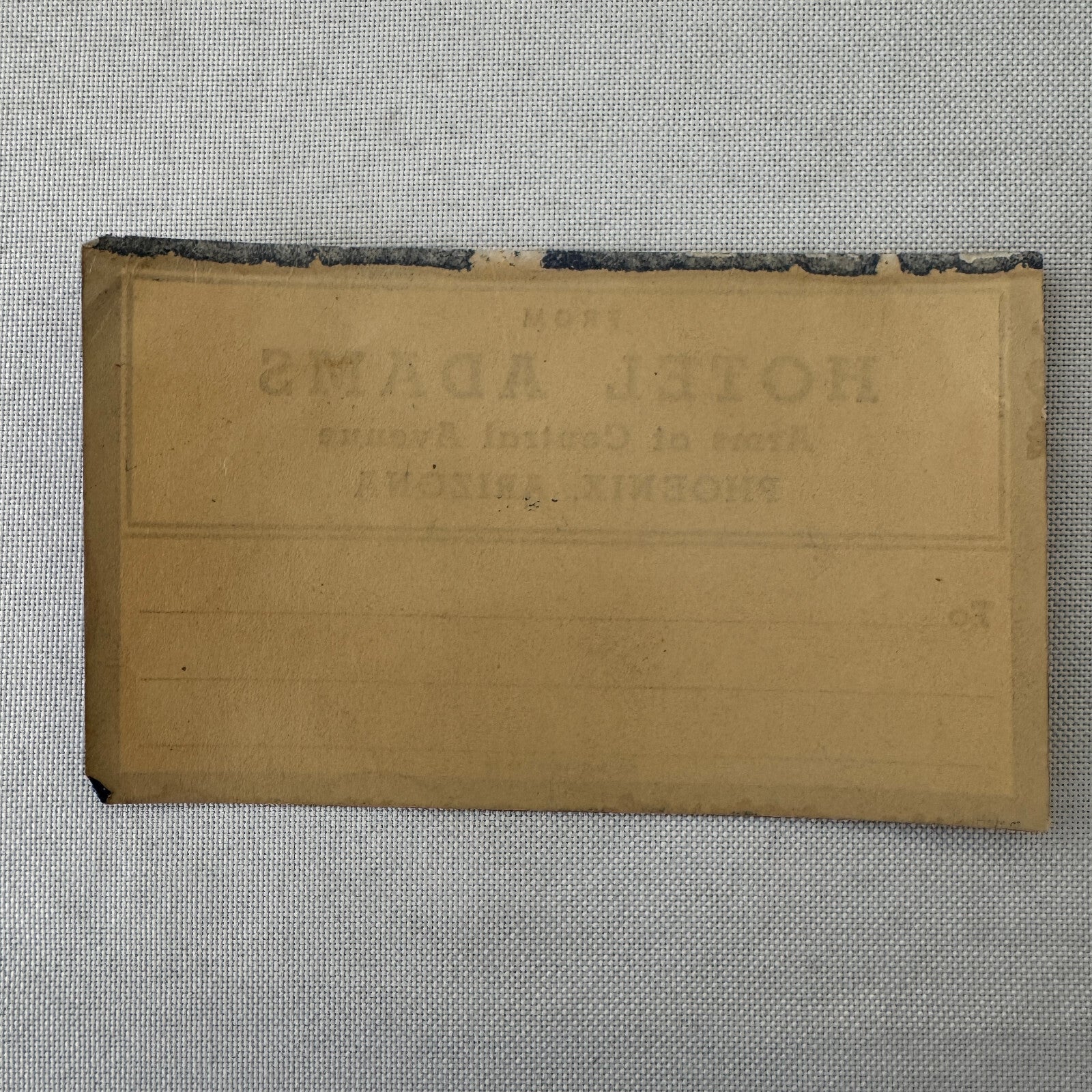 Vintage Hotel Travel Luggage Label Hotel Adams Phoenix Arizona AZ