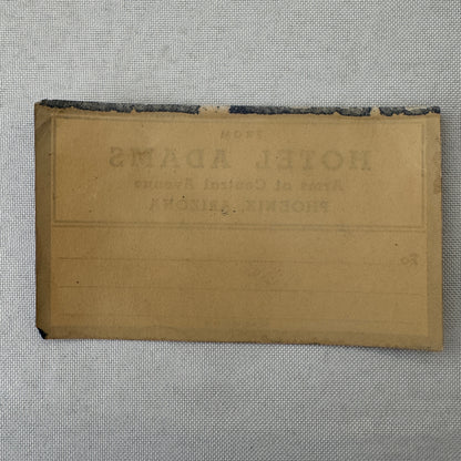 Vintage Hotel Travel Luggage Label Hotel Adams Phoenix Arizona AZ