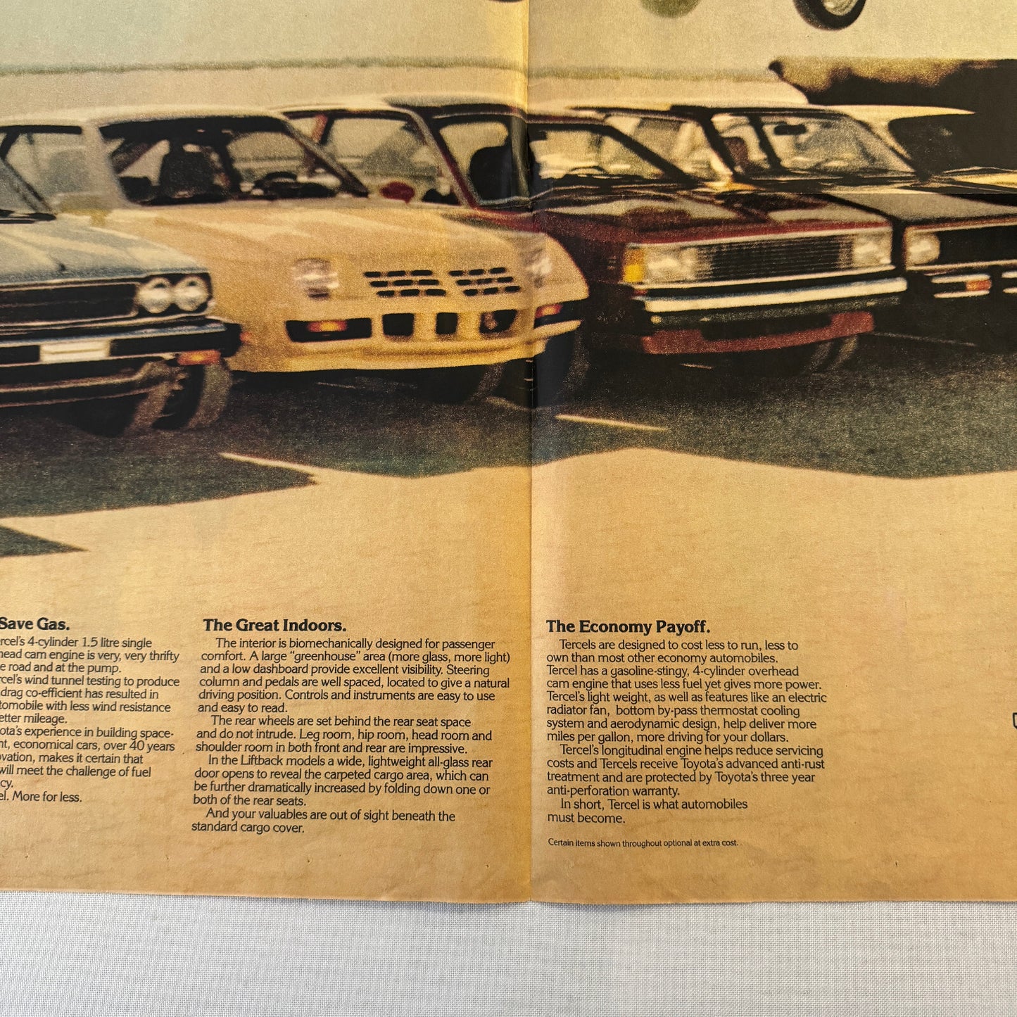 1980 Toyota Car Newspaper Insert Brochure Tercel SR5 Sedan Liftback Corolla