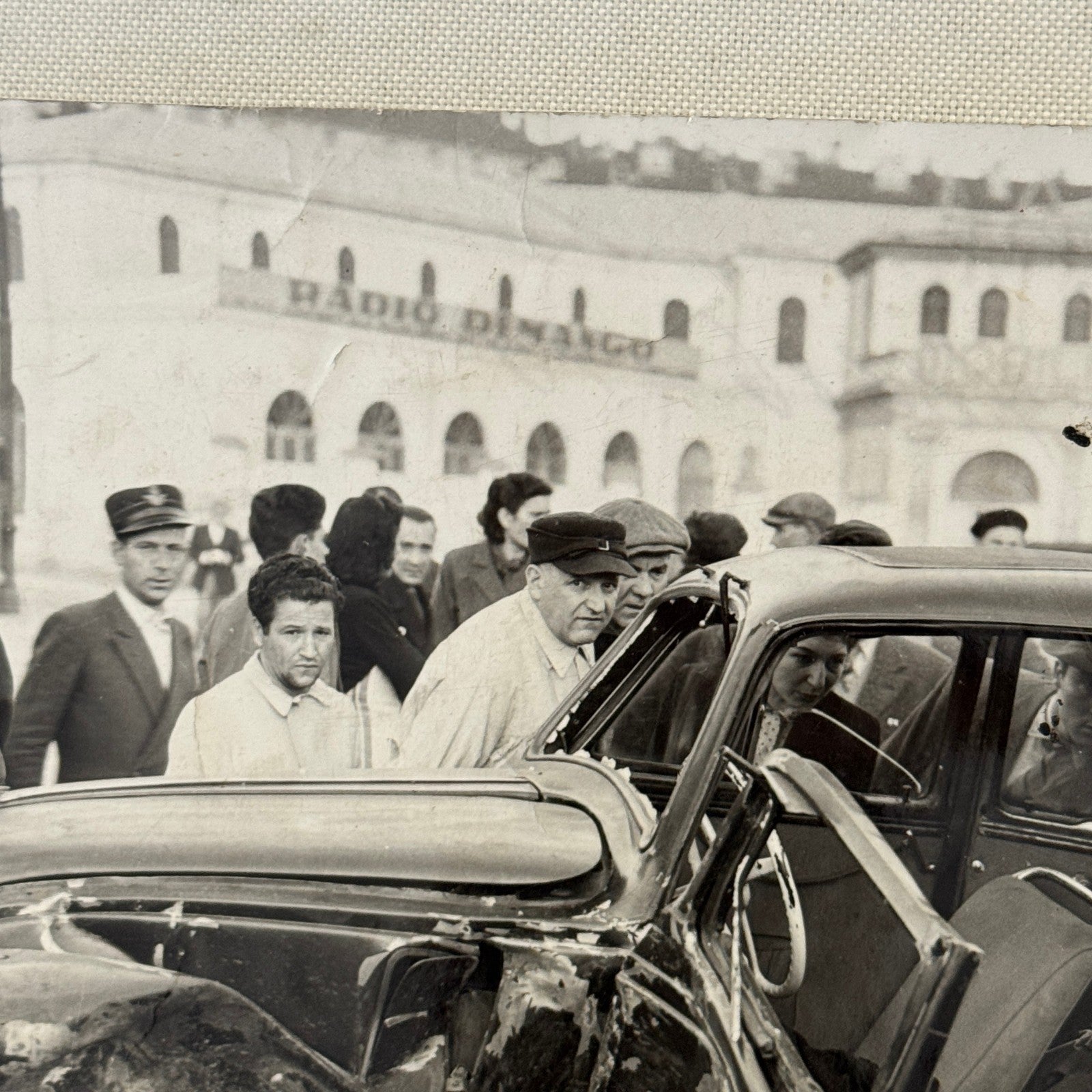 Car Accident Wreck Disaster Fiat 1500 Automobile Photo Photograph Vintage Italy