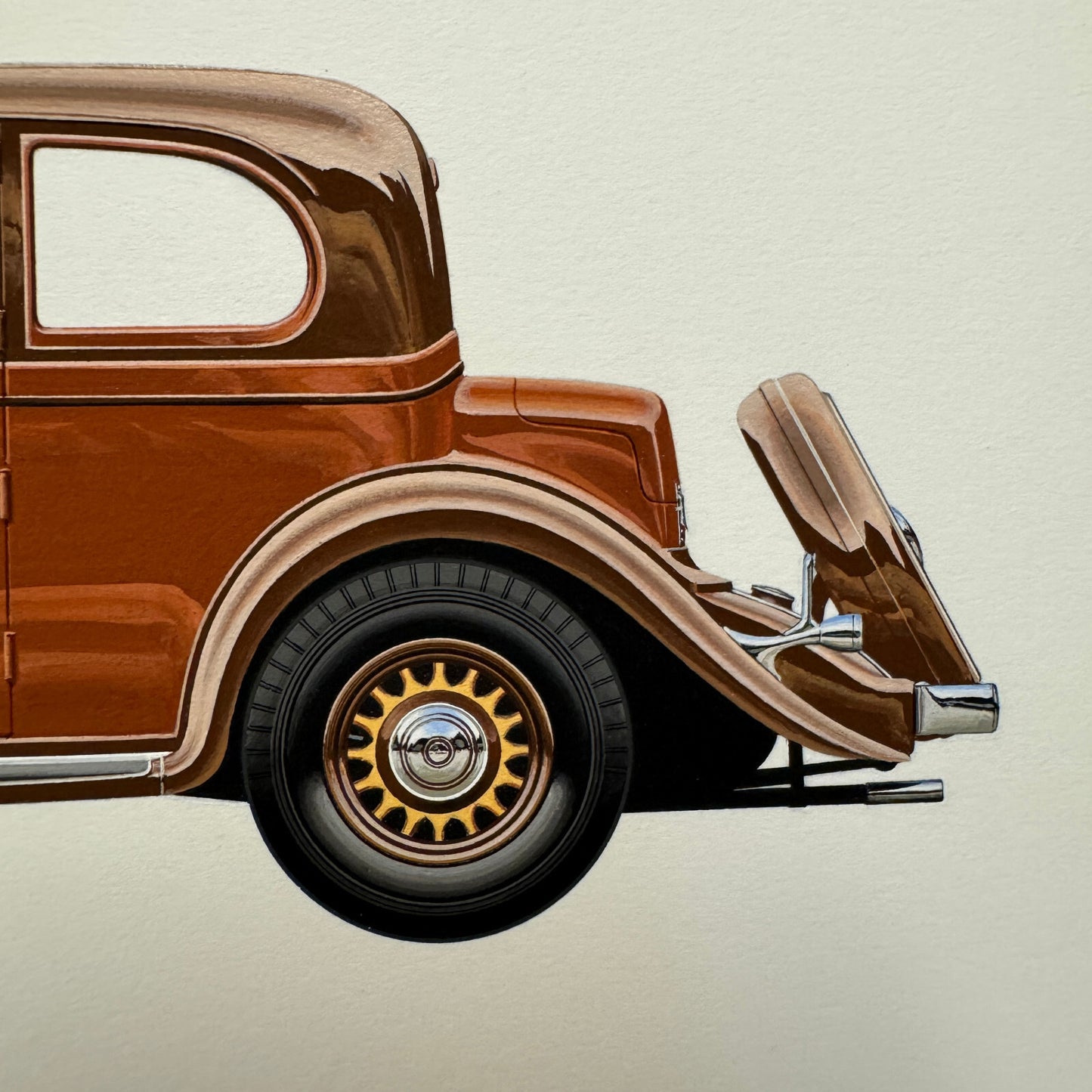 1938 Franklin V12 LeBaron Club Brougham Automobile Illustration Art Drawing