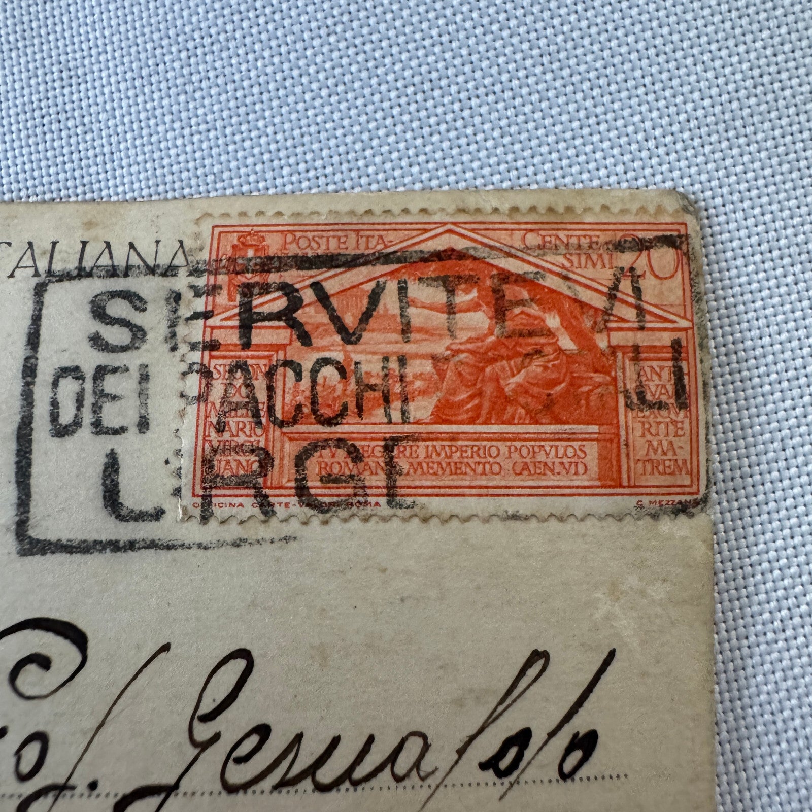 Vintage Italian Real Photo Postcard Post Card RPPC Man in Automobile Car Posted