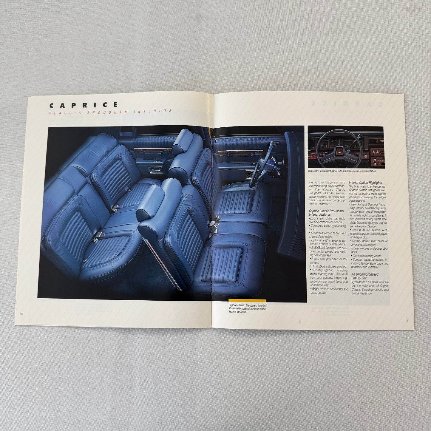 1988 Chevrolet Caprice Car Sales Brochure Catalog Brougham Wagon Sedan