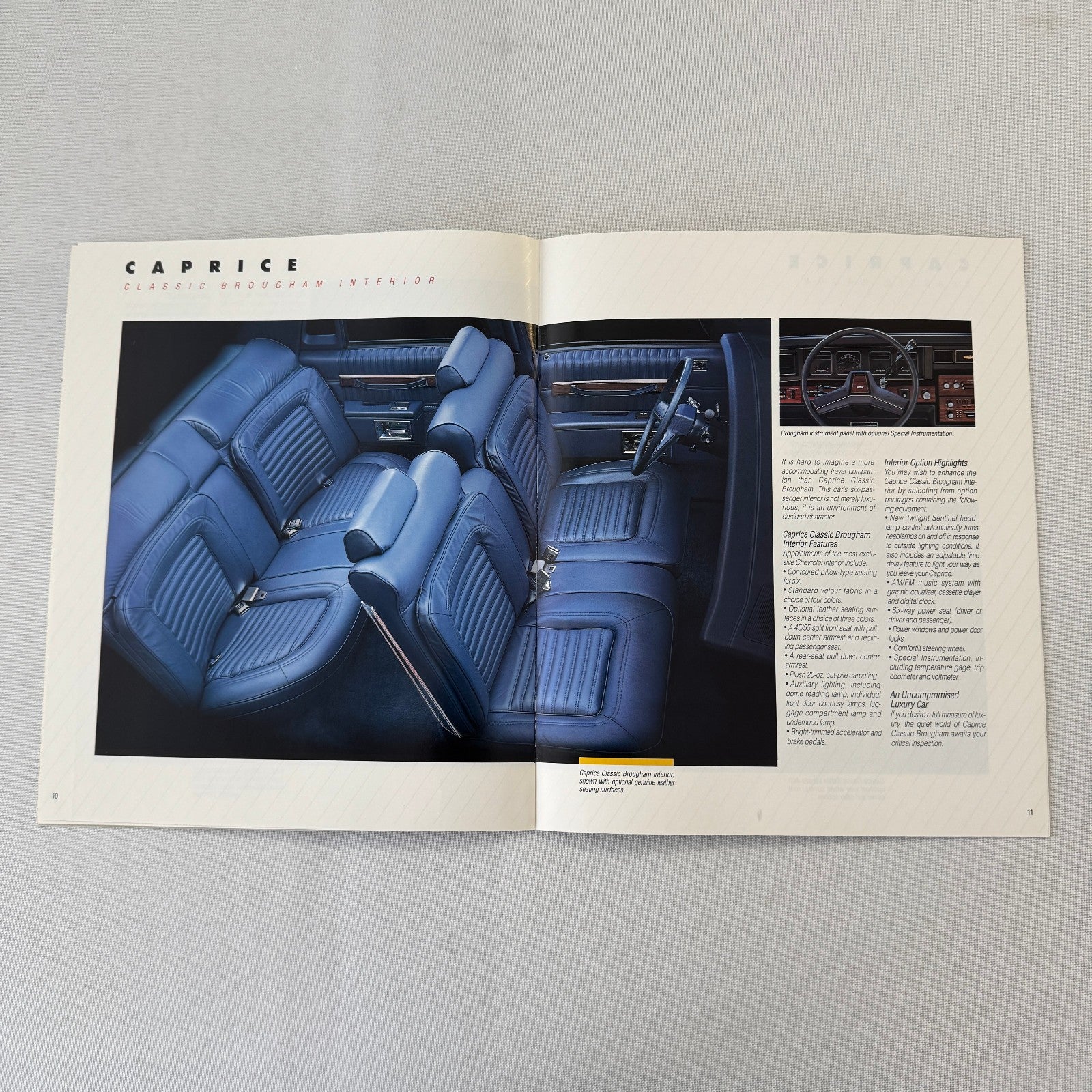1988 Chevrolet Caprice Car Sales Brochure Catalog Brougham Wagon Sedan