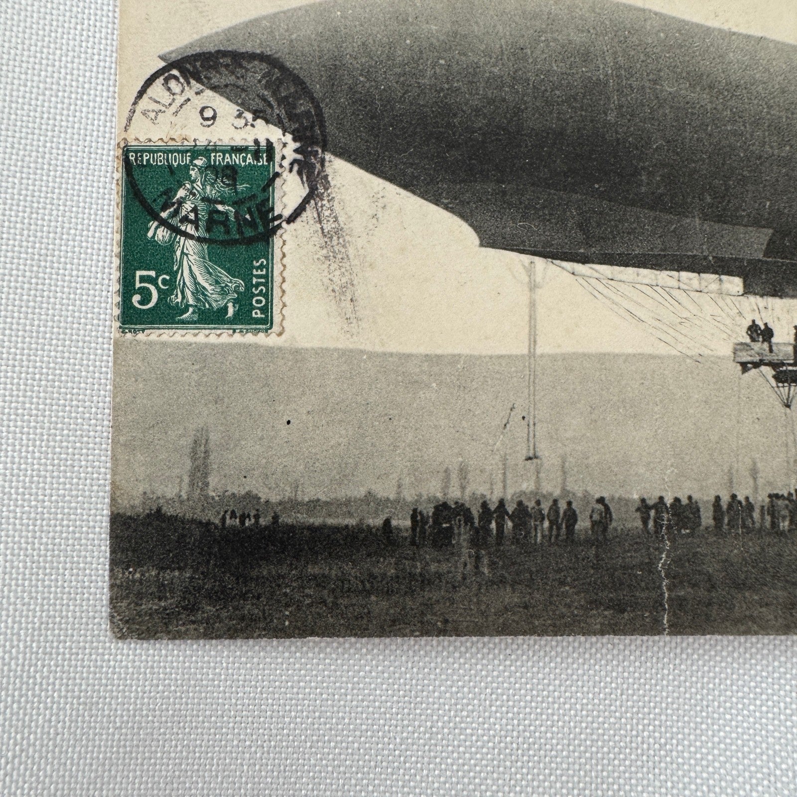 Vintage Zeppelin Airship Dirigible Postcard Post Card French La Republique 1908