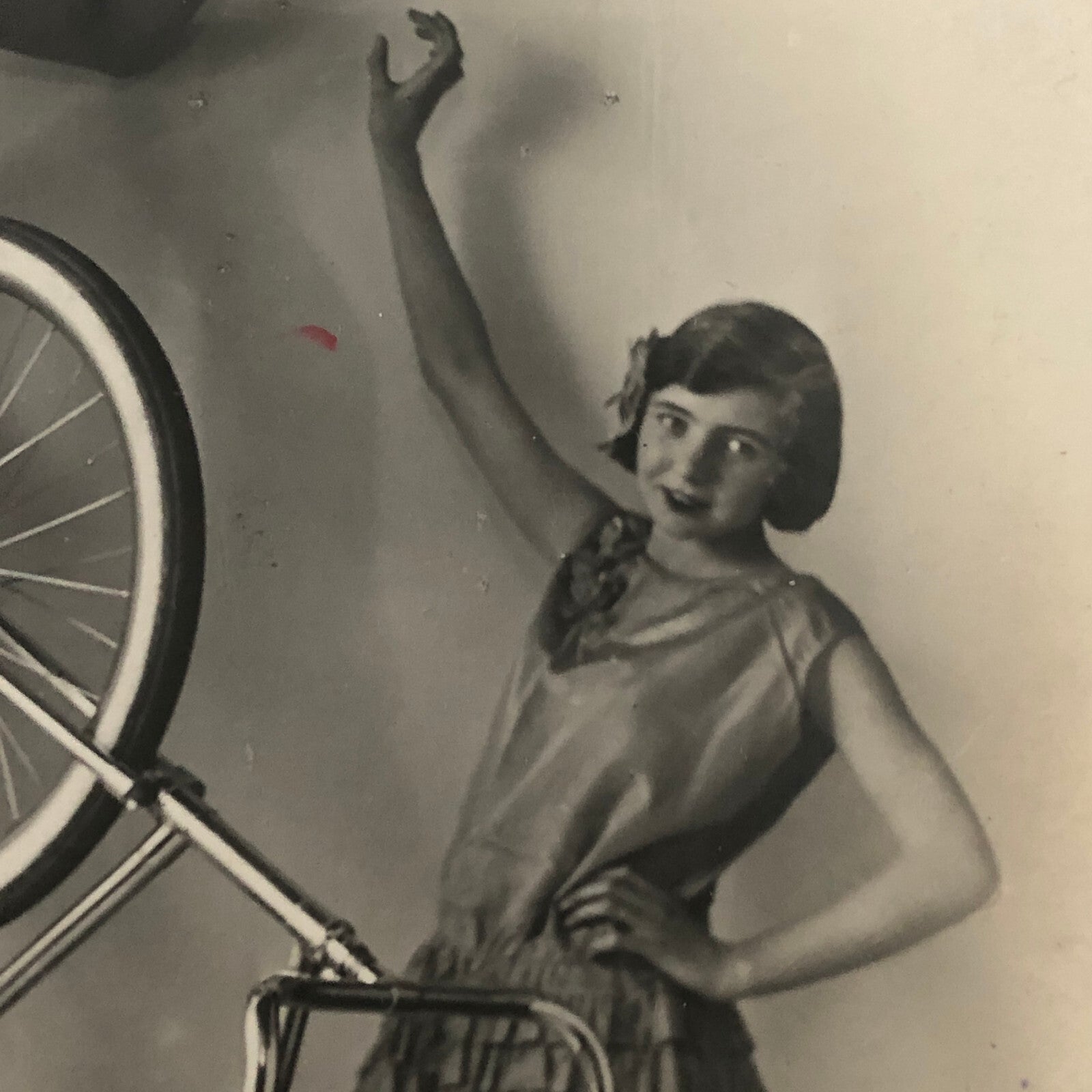 Circus Real Photo Postcard RPPC Acrobats Balancing Bicycle Act Man Woman Clown