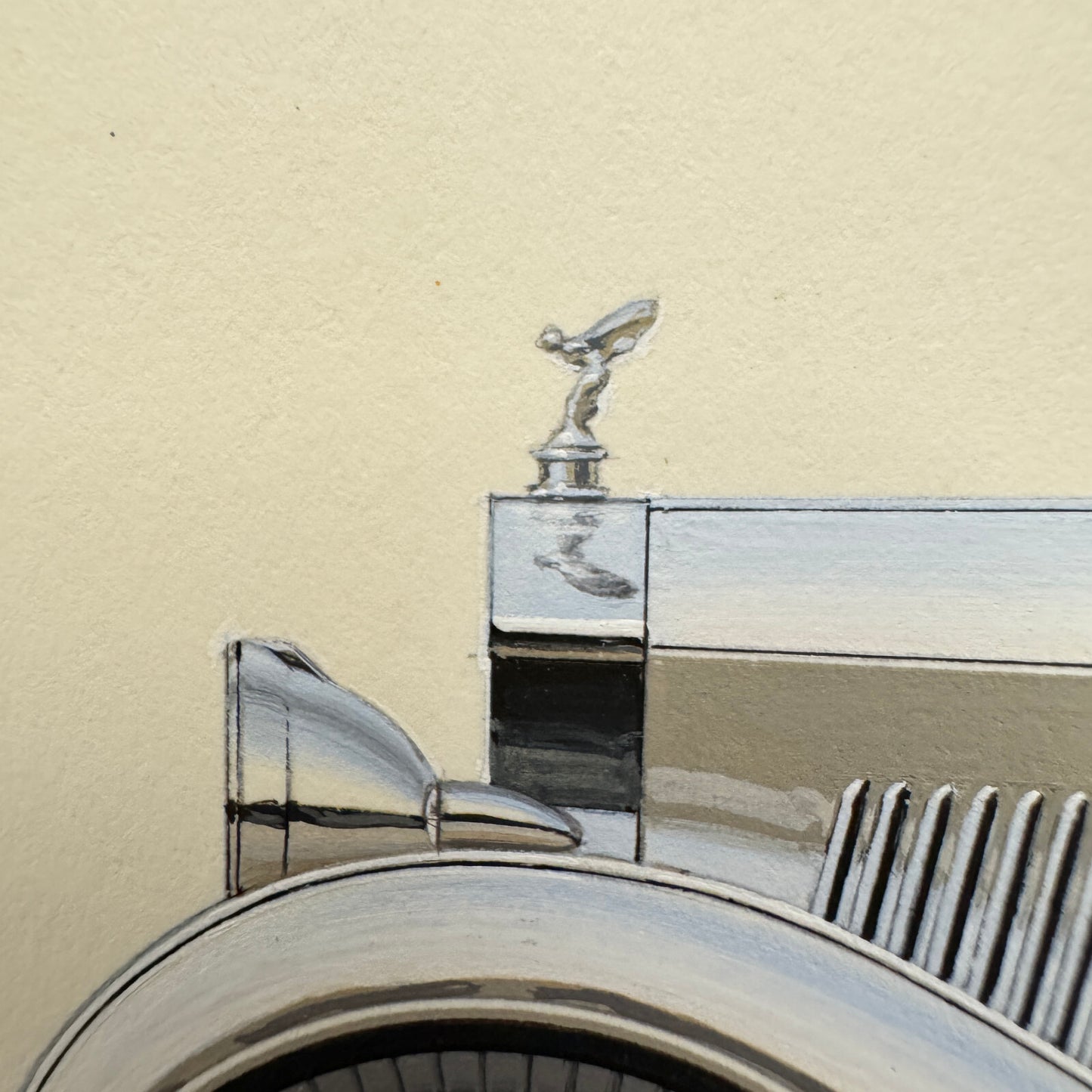 1934 Rolls Royce Phantom II Coachbuilder Cabriolet Car Illustration Art Drawing