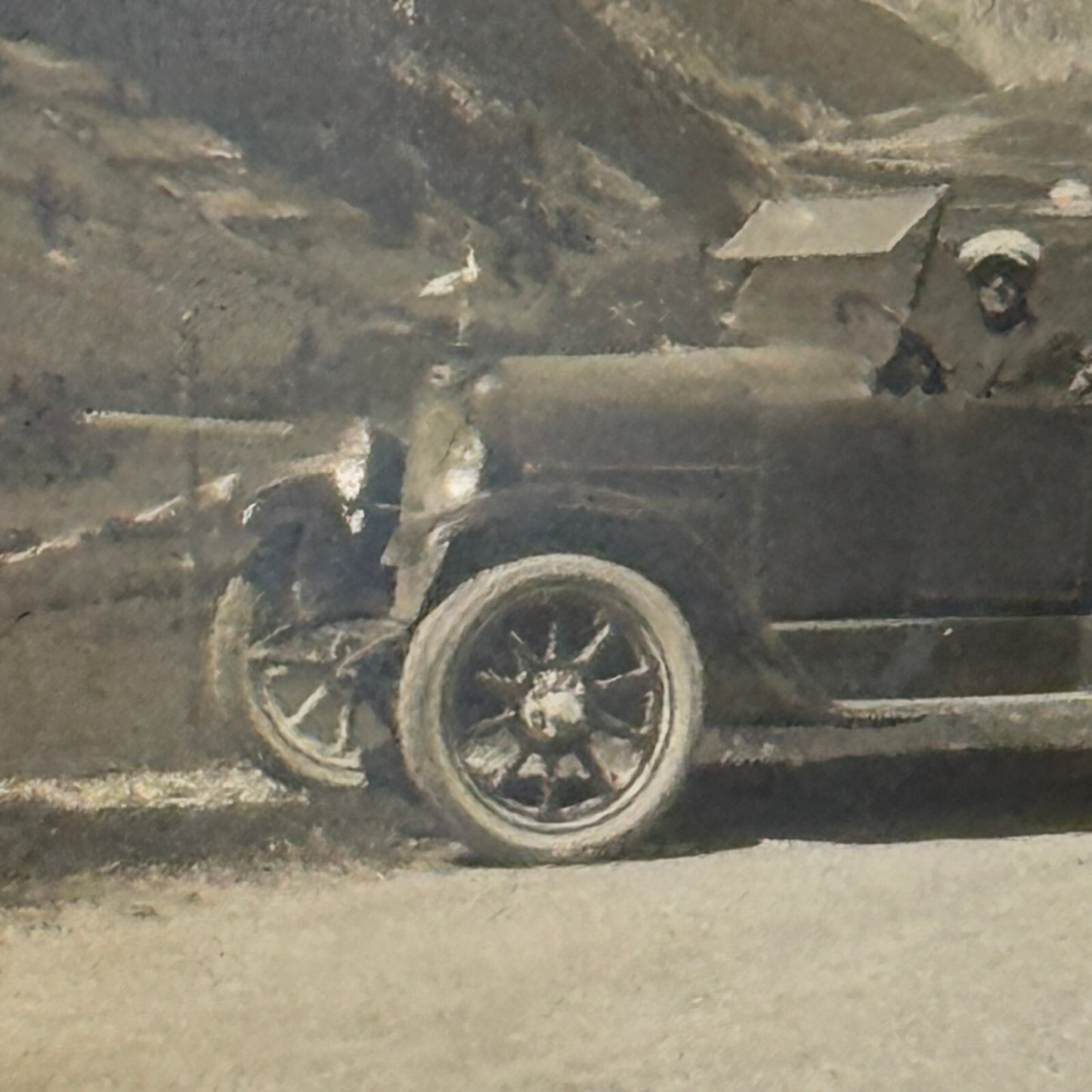 Vintage Photo Photograph Print People in Early Automobile Car