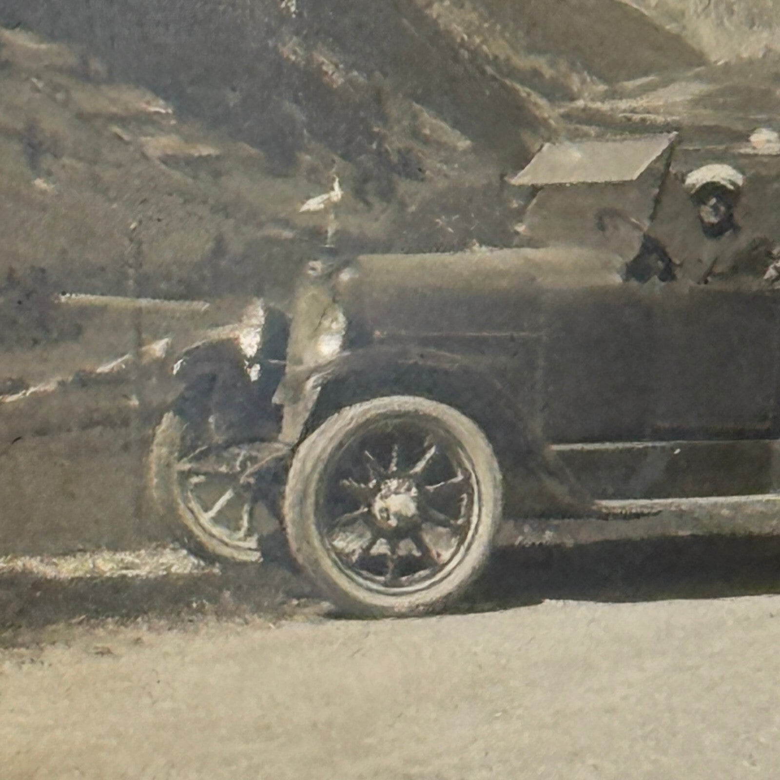 Vintage Photo Photograph Print People in Early Automobile Car