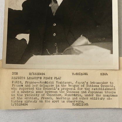 Press Photo Photograph Japanese Ambassador to France Kenkichi Yoshizawa