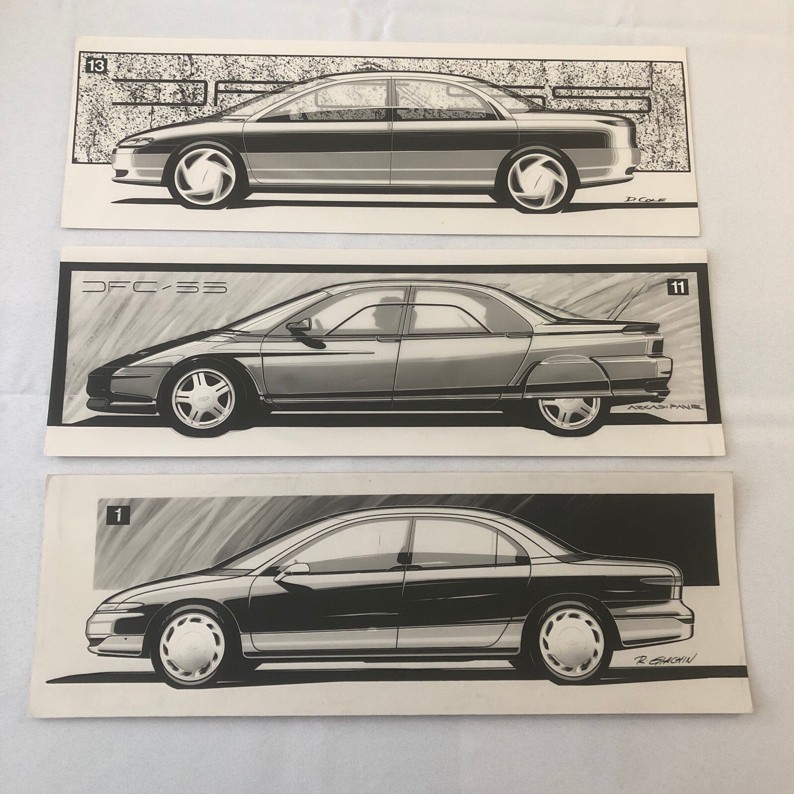 Vintage Car Design PRINT Concept Rendering Germany Ford Lot of 14x