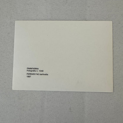 1987 Ferrari F40 Supercar Pininfarina Factory Press Photo Photograph