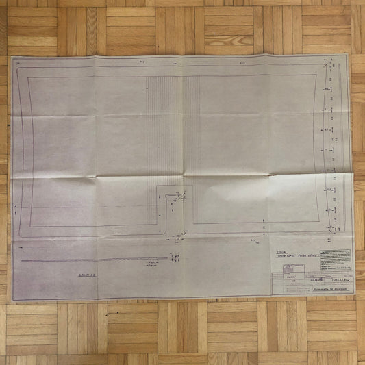 Vintage Porsche Reutter & Co Coachbuilder Factory Part Blueprint Document German