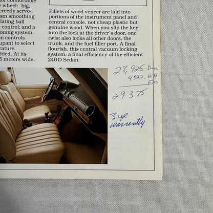 1983 Mercedes Benz Brochure Catalog 300D 380 SEC 380 SL 380 SEL 300SD 300CD TD