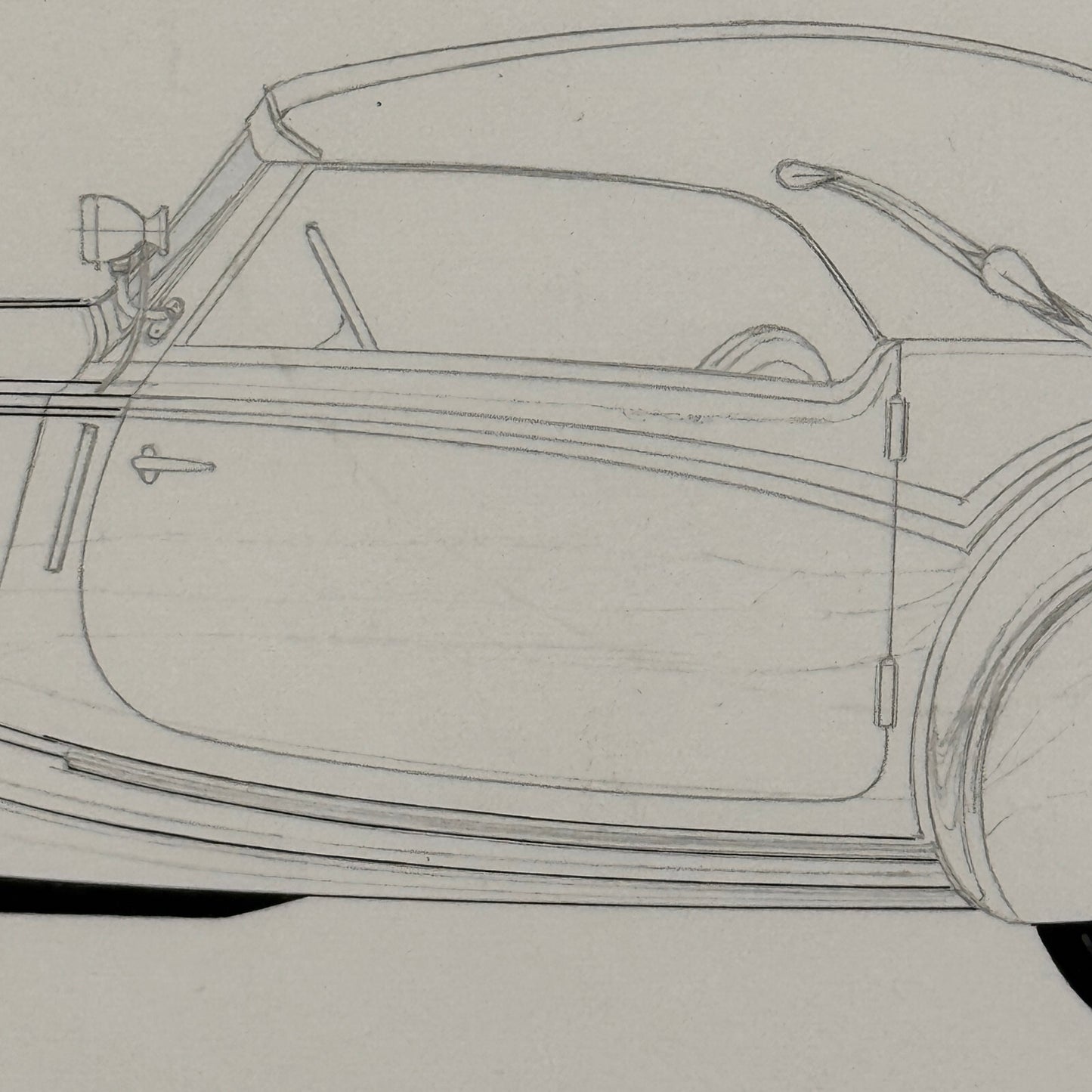 Vintage Horch 853 Car Illustration Art Drawing Hand Drawn Robert Preis