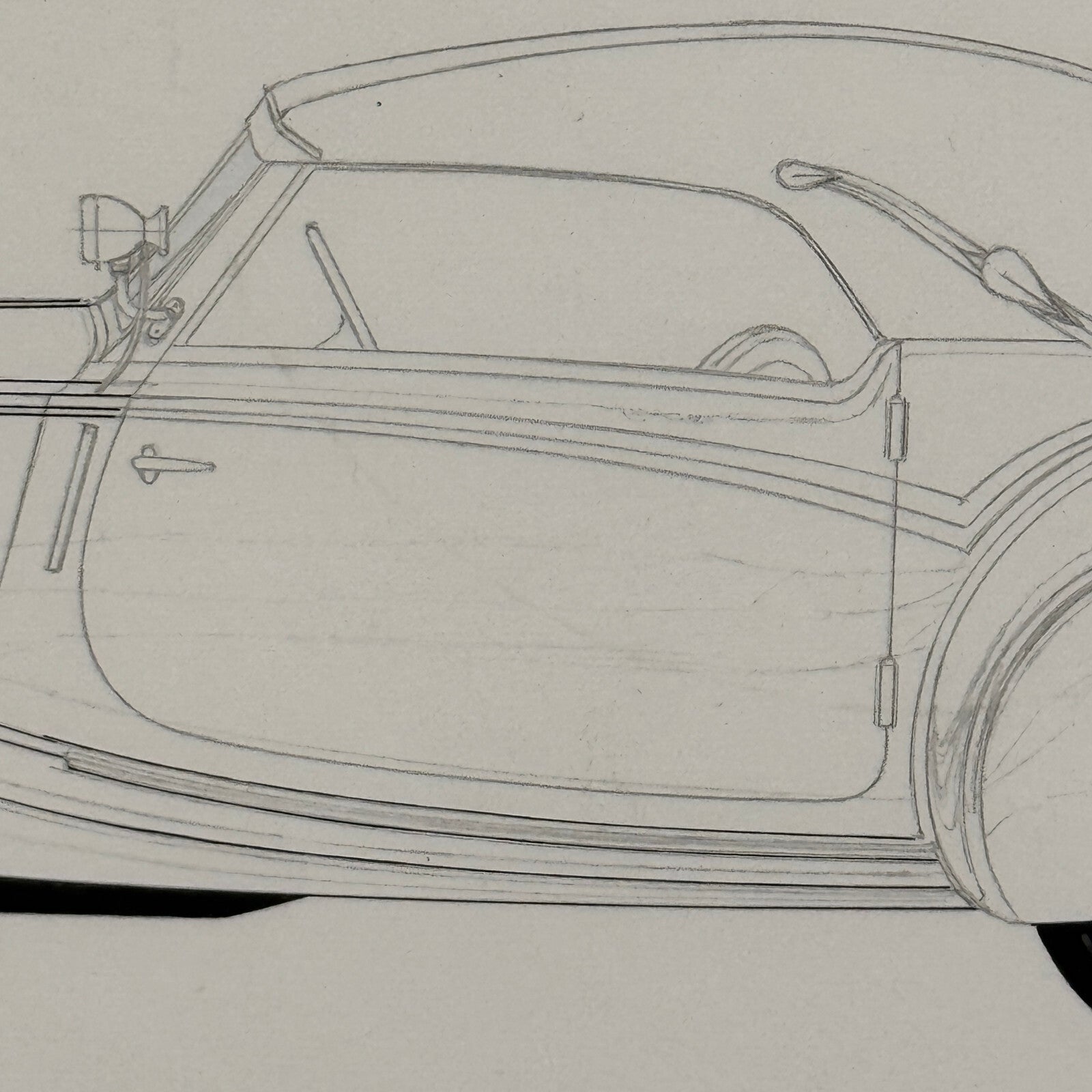Vintage Horch 853 Car Illustration Art Drawing Hand Drawn Robert Preis
