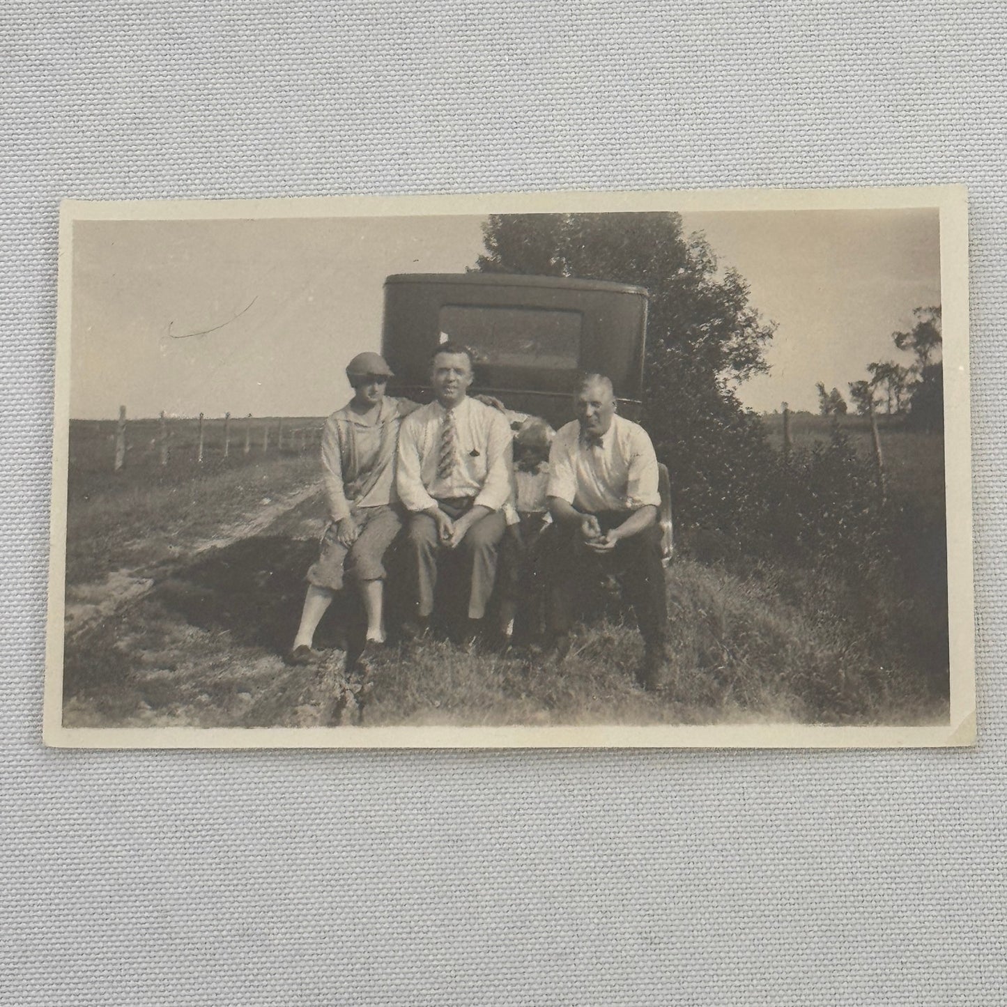 Vintage Automobile Photo Photograph Print Snapshot Early Car People Child