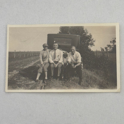 Vintage Automobile Photo Photograph Print Snapshot Early Car People Child