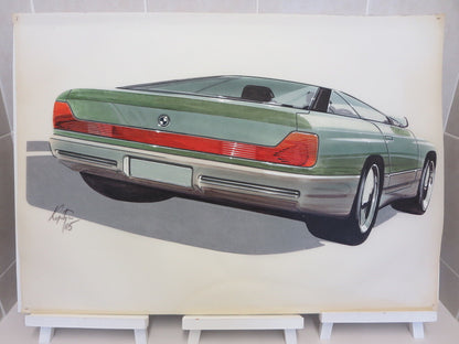 BMW E31 8 Series Pre-Production Design Drawing Sketch Art KAPITZA 1985 850Ci 840