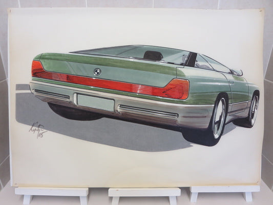 BMW E31 8 Series Pre-Production Design Drawing Sketch Art KAPITZA 1985 850Ci 840