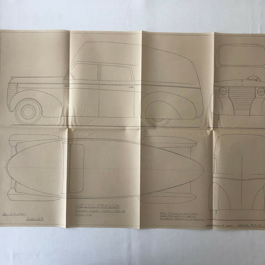 1937 Coachbuilder Truck Design Blueprint Rendering Blue Print Panel Van Dodge 