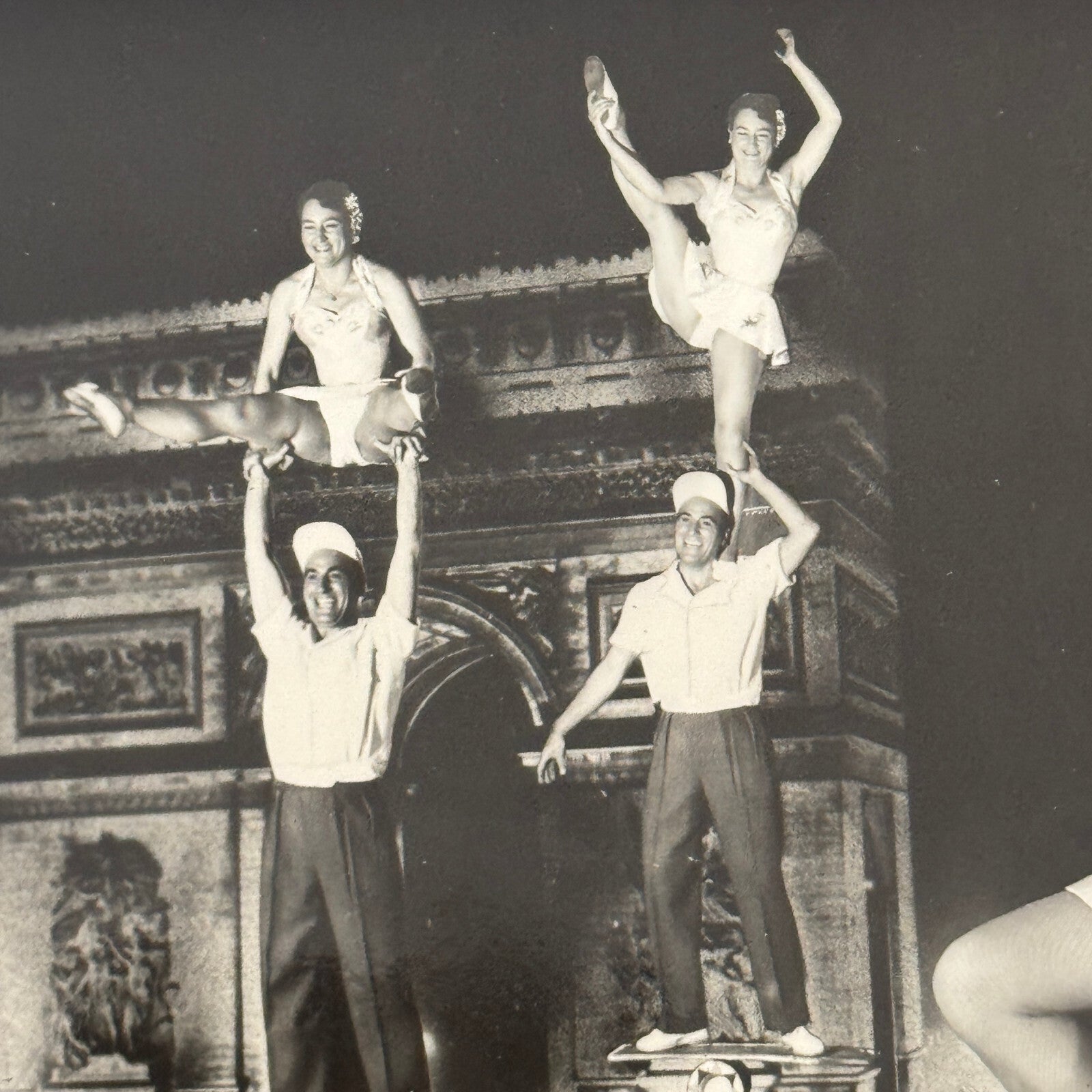 Vintage Circus Acrobat Balancing Act Photo Photograph Print Les Rollers