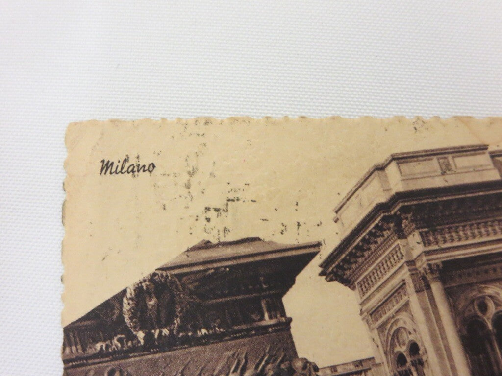 Vintage Italian Souvenir Postcard w/ Lotteria Automobilistica di Tripoli Milan