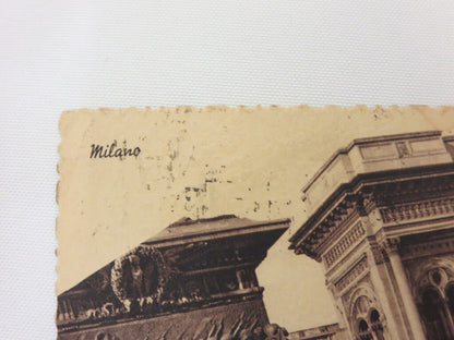 Vintage Italian Souvenir Postcard w/ Lotteria Automobilistica di Tripoli Milan