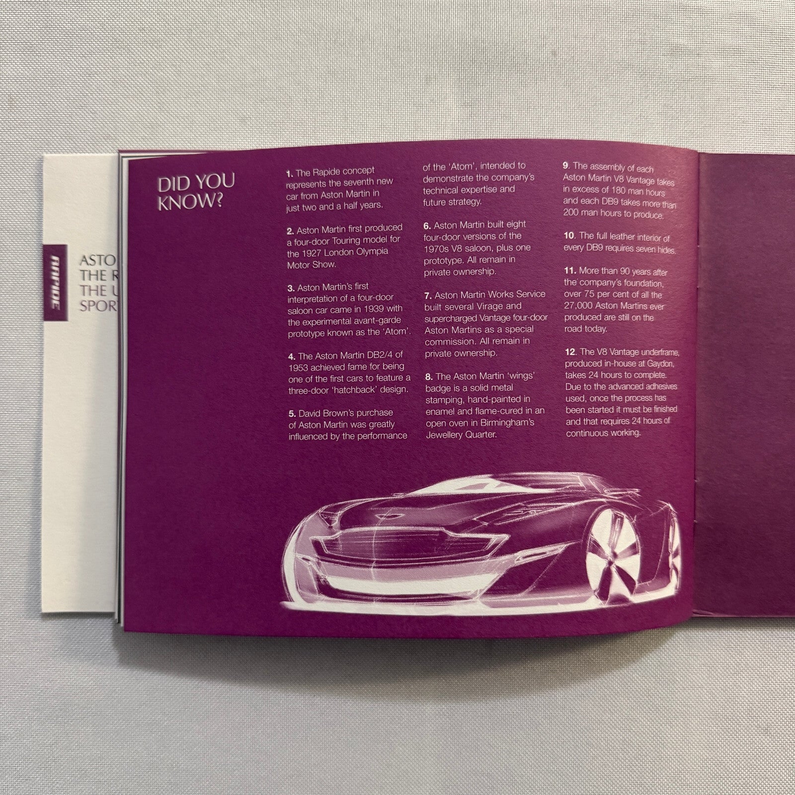 Aston Martin Rapide Car Press Kit Brochure with Photo CD DB9 DBR9 V8 Vantage
