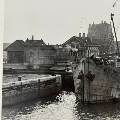 Vintage Press Photo Photograph Antwerp Belgium Allied Shipping Ship Boat WW2