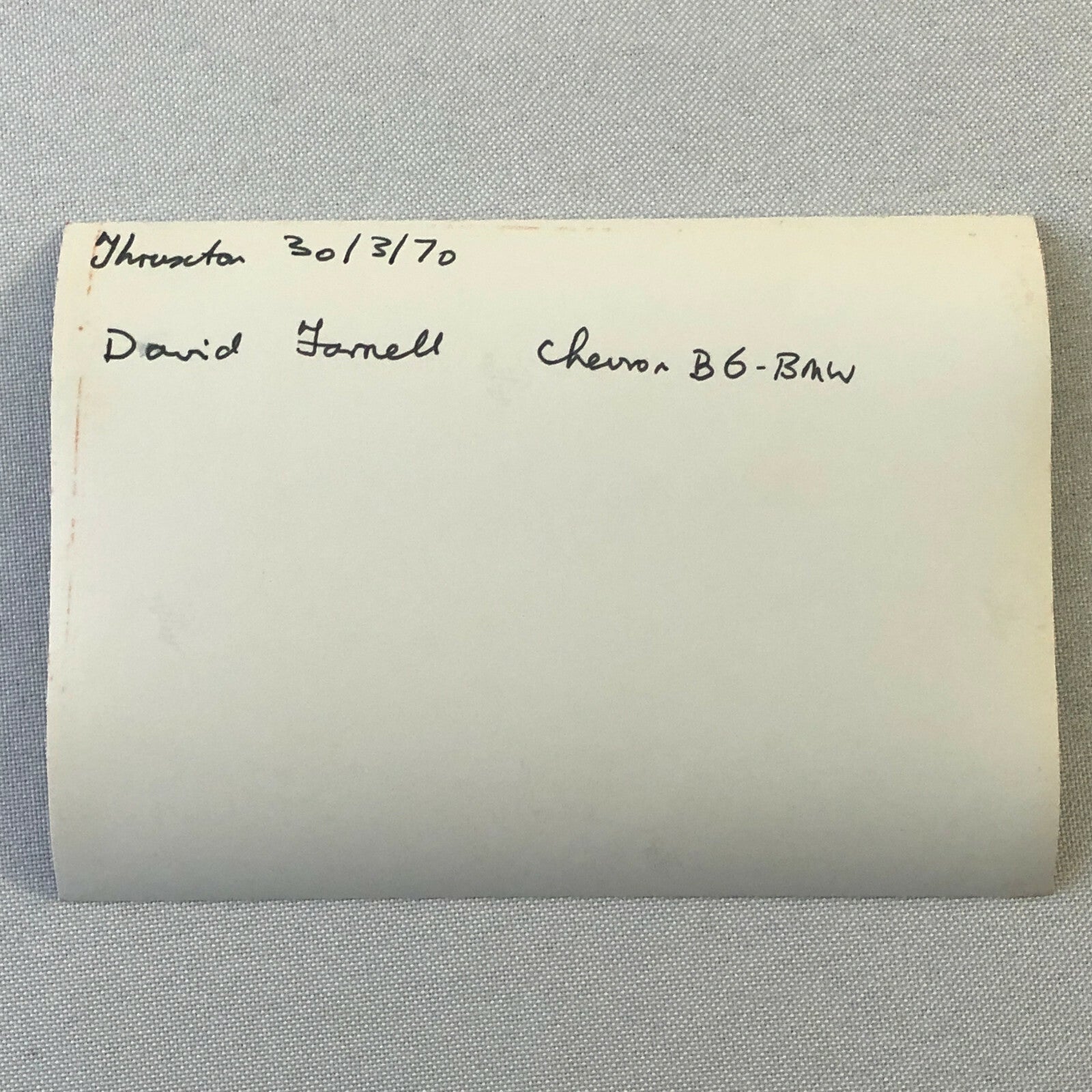 Vintage Racing Photo Photograph Print - Thruxton 1970 Chevron B6 David Farnell 