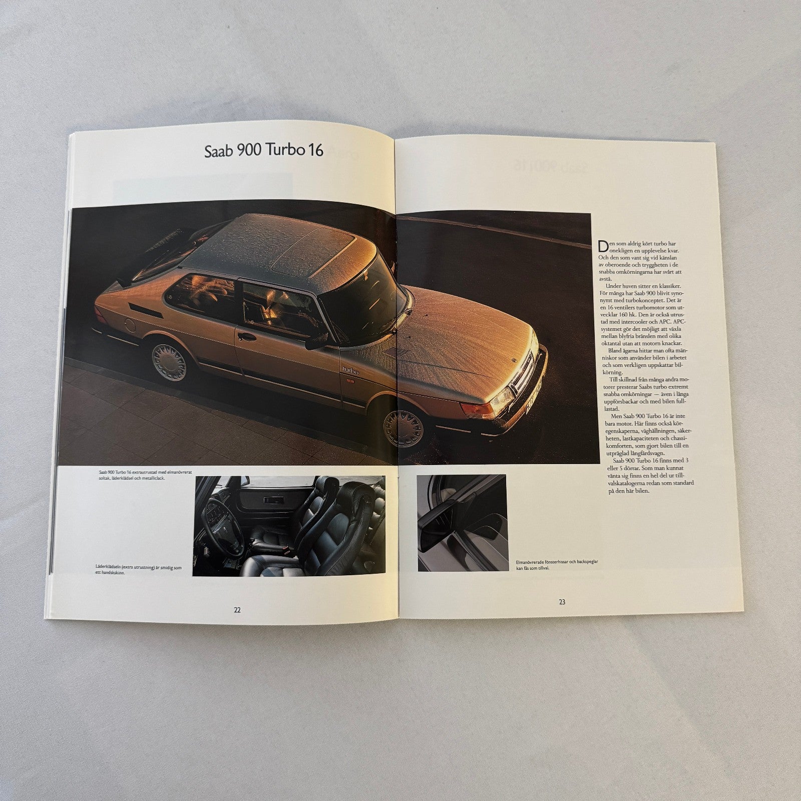 1990 Saab 900 Car Sales Brochure Catalog Saab 900 Cabriolet Turbo Aero SWEDISH