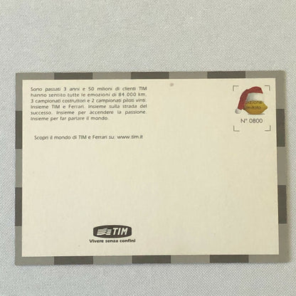 Ferrari TIM Formula One F1 Racing Postcard Post Card 1999-2001 Season 