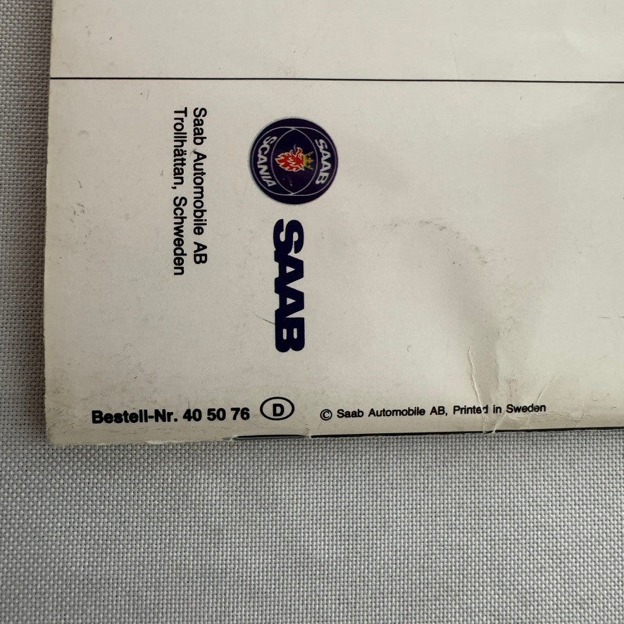 1993 Saab 900 Owners Manual Instruction Guide Book Saab Turbo GERMAN