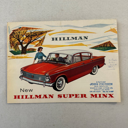 Hillman Super Minx Car Sales Brochure Catalog Advertising Vintage