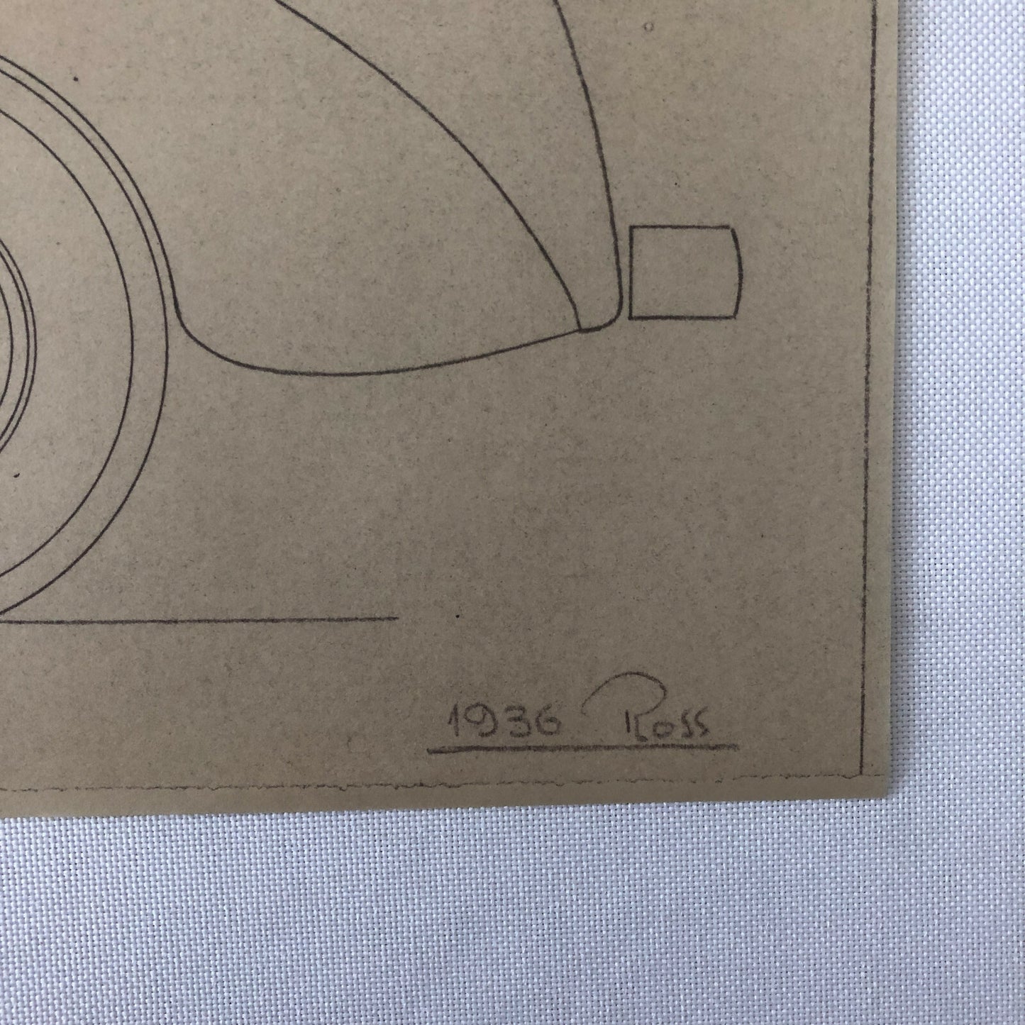 1936 Coachbuilder Car Design Blueprint Rendering Blue Print Coupe Body Style 