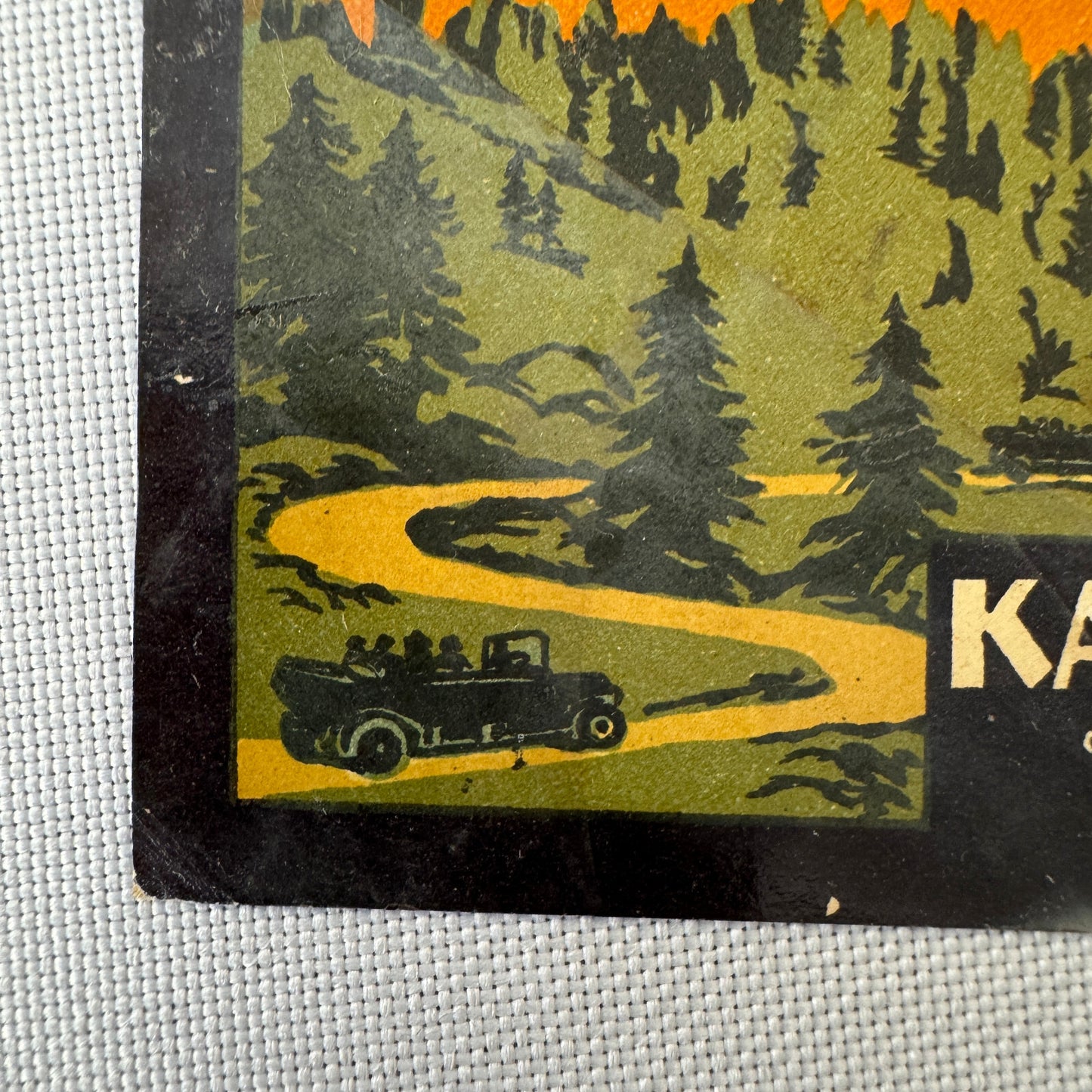 Vintage Hotel Travel Luggage Label Karersee Hotel Route des Dolomites Italy ?
