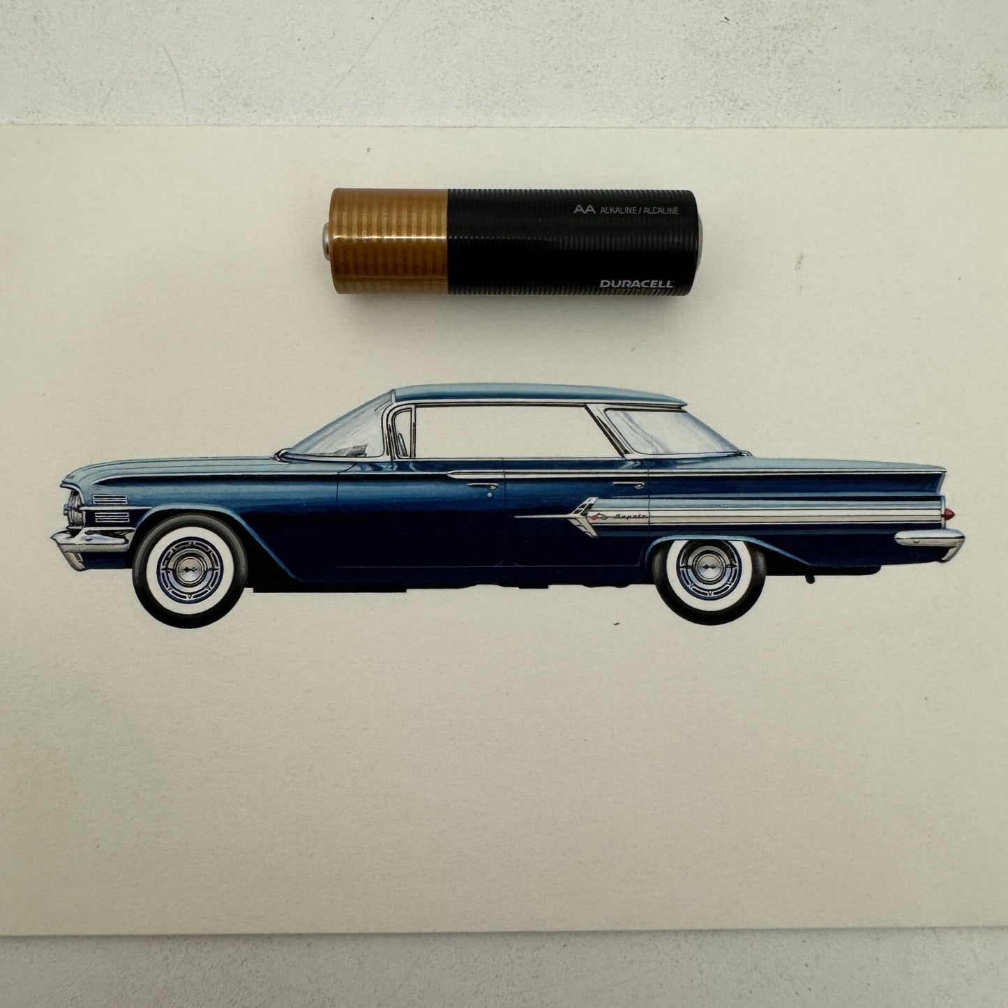 1960 Chevrolet Impala Sport Sedan Car Illustration Art Drawing Vintage Miniature