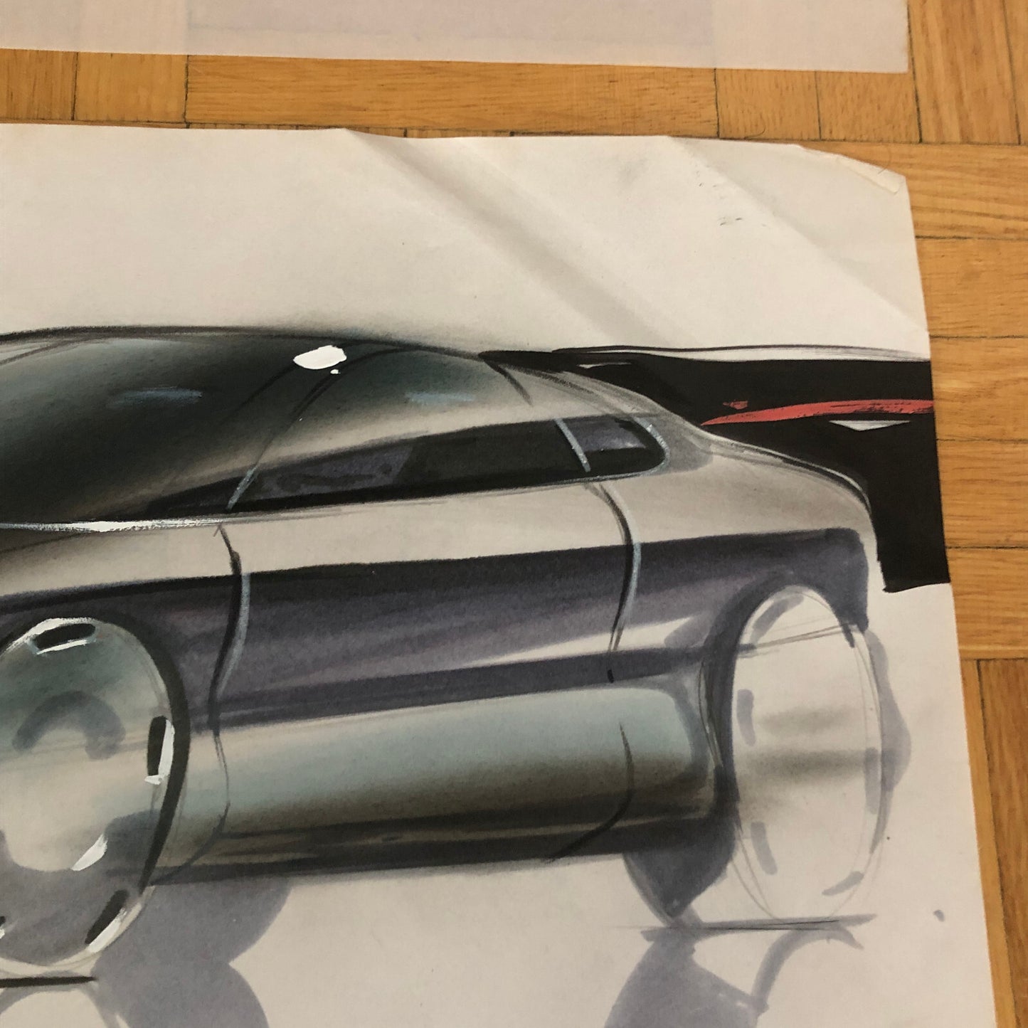 Car Styling Concept Illustration Art Drawing Sketch Vintage Lot of 2