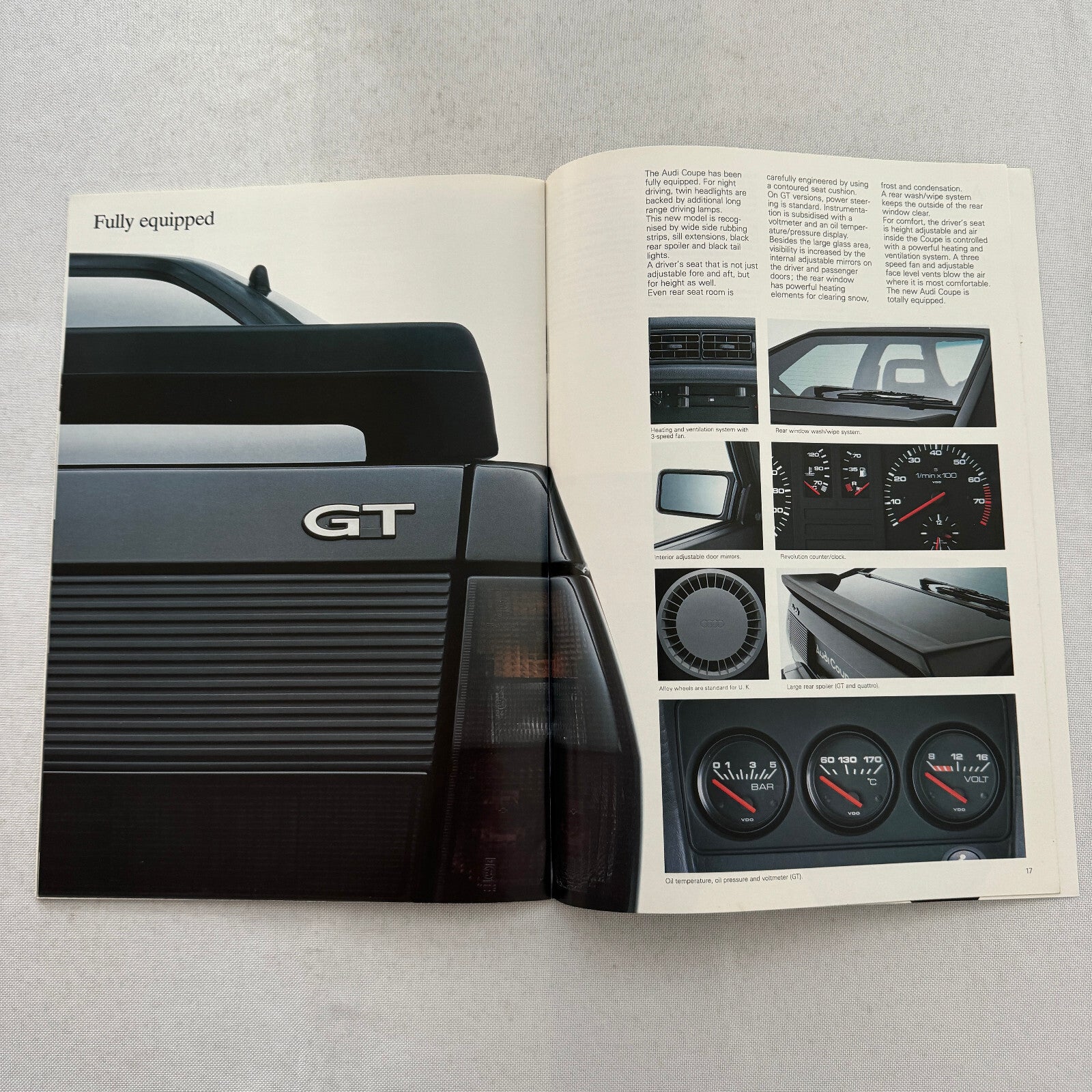 Audi Coupe Sales Brochure Catalog Advertising Audi Coupe GT 1985