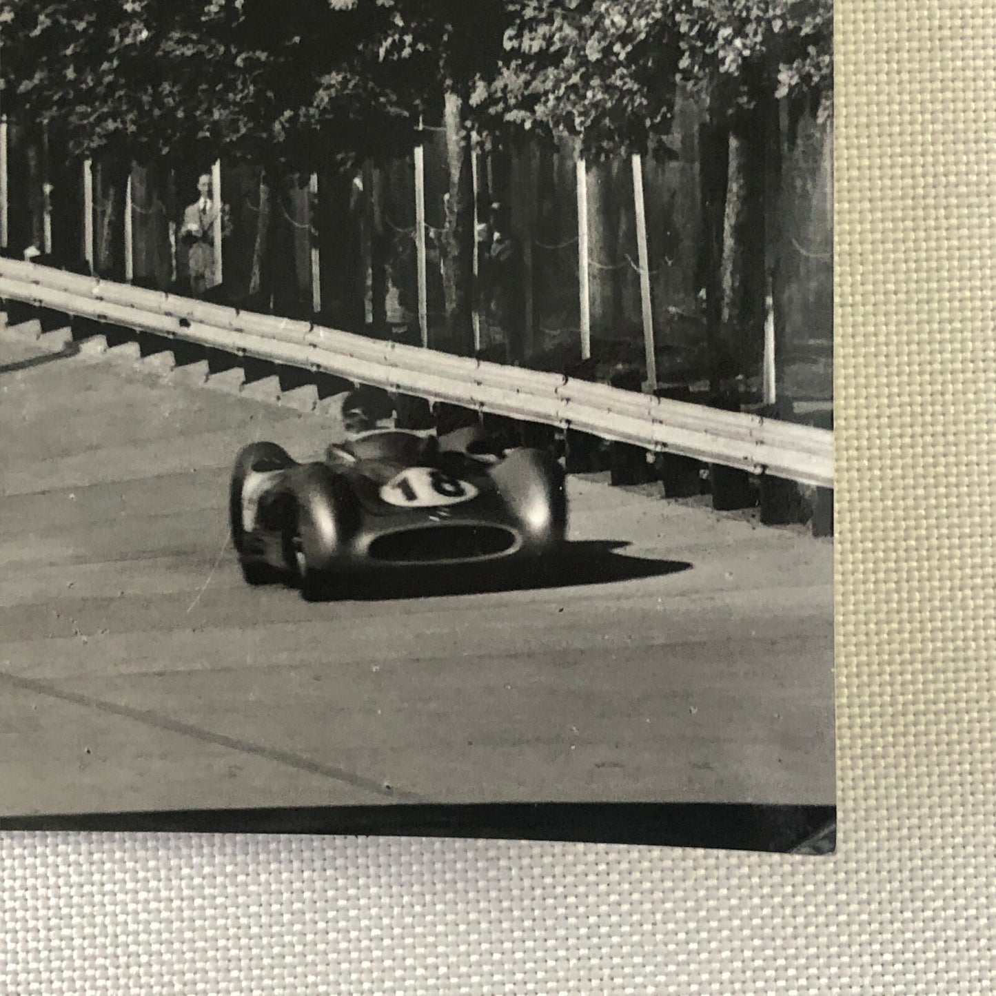 Vintage Photo Postcard Post Card Mercedes Benz Cars at Monza Juan Manuel Fangio 