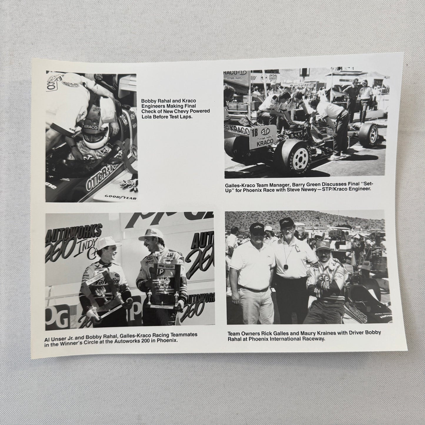 1990 Bobby Rahal Kraco Racing Press Kit Brochure Photos Lola Chevrolet Indy Car